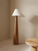 Solid Wood Conical Floor Lamp by Axyaa - Retro, Wabi Sabi Design for Home Decor