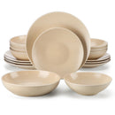 Axya Stoneware Tableware Set for 4/8/12 | Dinner/Dessert/Soup Plate Bowl Service
