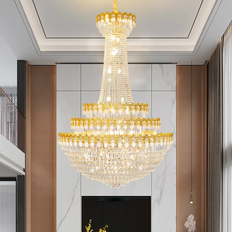 Axyaa Crystal Chandelier: Modern Light Luxury for Living Room Villa