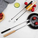 Axyaa Stainless Steel Cheese Hot Pot Fork Set - 6Pcs Flatware Dessert Dinnerware