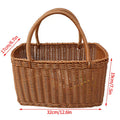 Axyaa Wicker Picnic Basket Tote Handle Storage Rustic Life Shopping Organizer