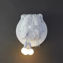 Axyaa Nordic Dog Head Wall Lamp for Bedroom Living Room, Resin Sconces with E14 LED