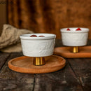 Axyaa High Footed Ceramic Snack Bowl Plate Set - Molecular Cuisine Tableware