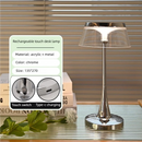 Axyaa Chrome Rechargeable LED Desk Lamp for Home Decor and Lighting