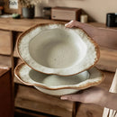 Axyaa Coarse Pottery Flower Edge Plate Set for Molecular Cuisine & Dining