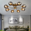 Axyaa Glass LED Chandelier - Modern Nordic Living Room Ceiling Lamp