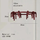 Axyaa Nordic Retro U-shaped Round Chandelier - Modern Living Room Dining Bedroom Red Lamp