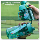 Axyaa Kids Animal Straw Cup - 600ML Plastic Water Bottle