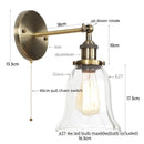 Axyaa Industrial Glass Wall Sconce Art Light for Stair, Foyer, Bedroom & Dining Room