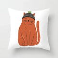 Axyaa Naughty Cat Home Decor Cushion Cover Square Polyester Pillowcase 45x45cm