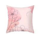 Axyaa Pink Blue Abstract Plants Floral Pillows Case - Modern Art Decor Sofa Couch