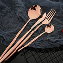 Axyaa Luxury Black Stainless Steel Cutlery Set - 16 Piece Tableware Dinnerware Kitchen Flatware