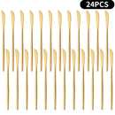 Axyaa Mirror Gold Stainless Steel Dinner Knives Set for Home & Restaurant