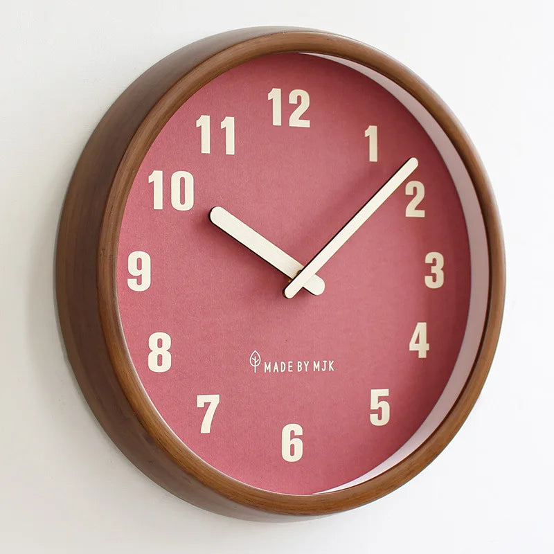 Axya Retro Solid Wood Wall Clock - Modern, Simple, Silent, Creative, Elegant & Stylish