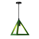 Axyaa Green Iron Metal Cage Pendant Light for Kitchen Dining Room