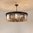 Axyaa Black Iron Crystal Chandelier for Living Room Dining Bedroom