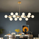 Axyaa Glass Ball LED Chandelier with Lampshade for Home Interior Lighting