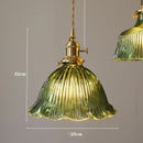Axyaa Nordic Green Glass LED Hanging Lamp Copper Switch Pendant Light
