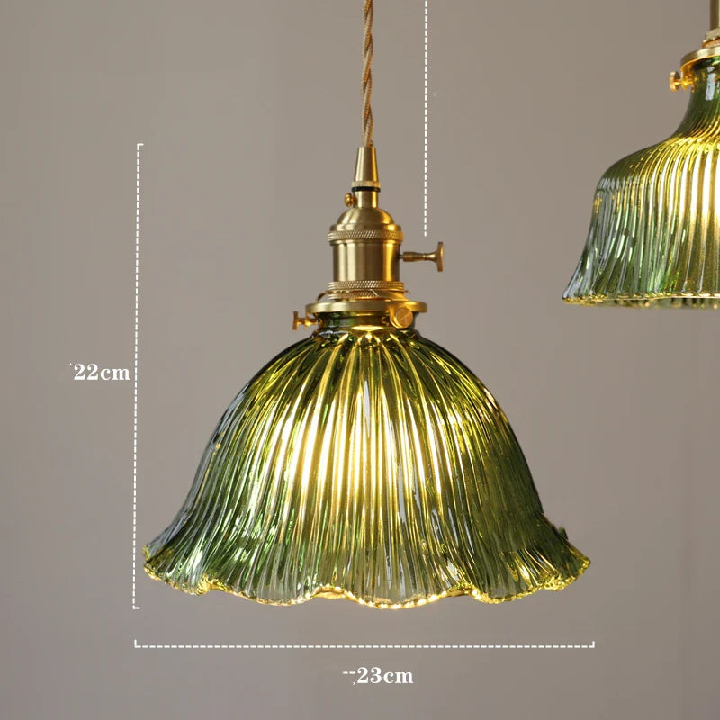 Nordic Green Glass LED Pendant Light by Axyaa - Modern Indoor Lighting