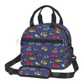 Axyaa Cartoon Truck Print Thermal Lunch Bag - Insulated Bento Tote for Work & School