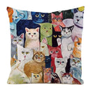 Colorful Cute Cats Pillow Case Set by Axyaa - Home Decor 40x40 45x45
