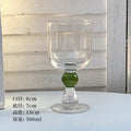 Axyaa Vintage Ball Stemmed Wine Glass - 300ml, Clear Amber Black Green, Ins Style