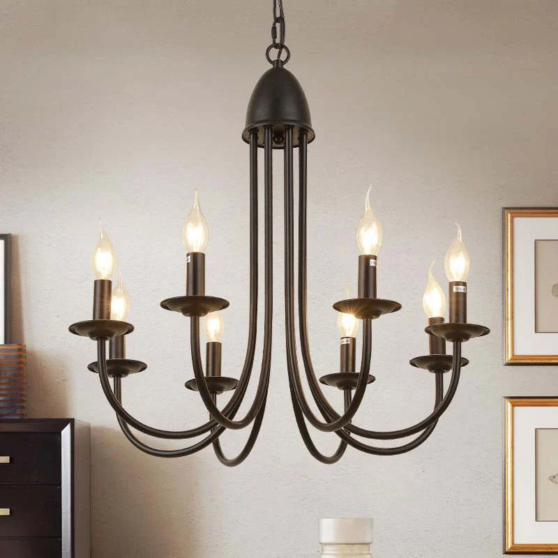 Axyaa Rural Iron Chandelier for Living Room Dining Room Bedroom Balcony Retro Restaurant