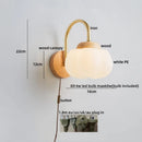 Axyaa Cotton LED Wall Lamp PE Lampshade Pull Chain Switch Nordic Stair Light Fixtures