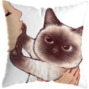 Axyaa Cute Cat Kiss Love Pillowcase 45x45cm - Home Decor Short Plush Pillow Cover