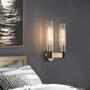 Axyaa Retro Nordic Iron LED Wall Lamp in Golden with Glass Background
