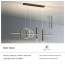 Axyaa Modern LED Line Lamp Chandelier for Dining Room, Living Room, or Hotel Bar