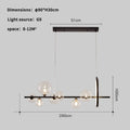 Axyaa Modern Long G9 Led Chandelier for Dining Room Kitchen Bar Pendant Lamp