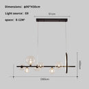 Axyaa Modern Long G9 Led Chandelier for Dining Room Kitchen Bar Pendant Lamp