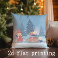Axyaa Winter Cartoon Print Pillow Covers for Sofa, Bedroom, Car