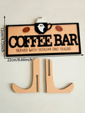 Axyaa Ghost & Coffee Cup Wooden Tabletop Decor