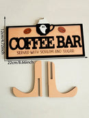 Axyaa Ghost & Coffee Cup Wooden Tabletop Decor