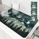 Axyaa Kitchen Drying Mat: Absorbent Dish Placemat & Table Cup Drying Mats