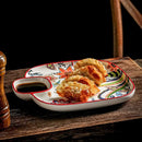 Axyaa Dumpling Plate Set: Dumplings with Vinegar Plate, French Fries, Breakfast & Butterfly Plate