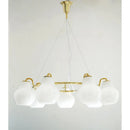 Axyaa French Glass Chandeliers Nordic LED Pendant Lights for Modern Home Decor