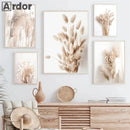 Pampas Grass Canvas Painting Poster by Axyaa - Scandinavian Art for Living Room