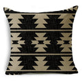 Axyaa Geometric Prints Linen Pillowcase - Square Cushion Cover for Bedroom and Car