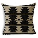 Axyaa Geometric Prints Linen Pillowcase - Square Cushion Cover for Bedroom and Car