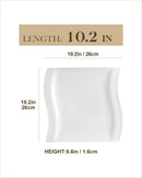 Axyaa Flora 10.25" Ivory White Ceramic Dinner Plates