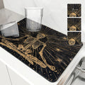 Axyaa Skull Astrology Kitchen Drying Mat - Quick Dry, Anti-Slip & Absorbent Drain Pad