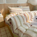 Axyaa Nordic Pink Stripes Cotton Duvet Cover 150x200 Girl's Room Comforter Set