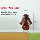 Axyaa Glass Skirt LED Desk Lamp - Retro Colored, Creative Bedroom Bedside Light