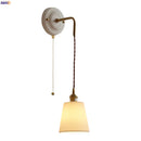 Axyaa Ceramic Copper Wall Sconce LED Lamp with Pull Chain Switch
