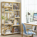 Axyaa Industrial 5 Tier Bookcase: Freestanding Tall Display Shelf Organizer