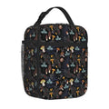 Axyaa Insulated Forest Mushrooms Lunch Bag: Portable Thermal Meal Tote for Travel & Picnic.