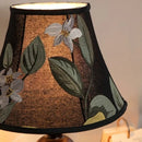 Axyaa Retro Wood Table Lamps with LED, Embroidery Fabric Lampshade for Home and Office